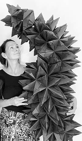 Self Portrait of Artist with Large Paper Form